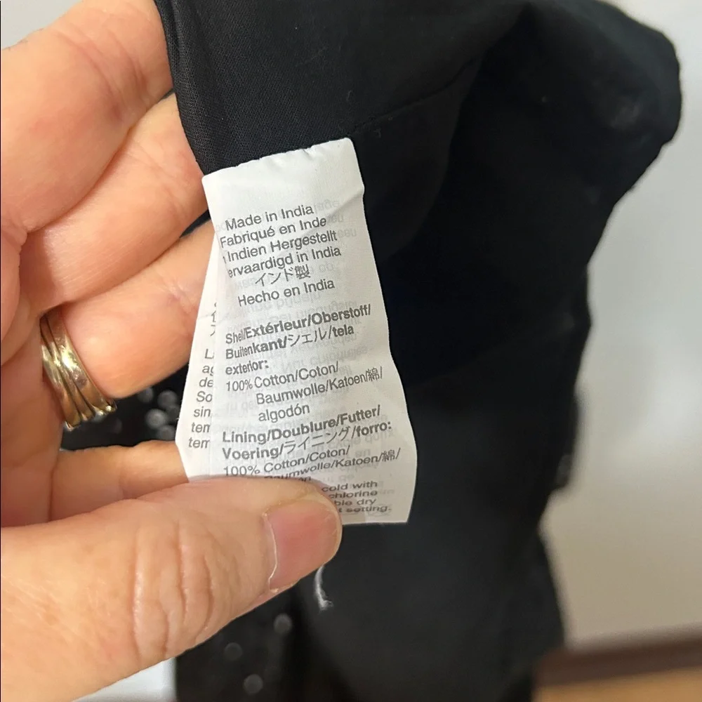 NWT J.Crew Black Eyelet Midi Dress Ruffle Hem Size 6 - Picture 5 of 6